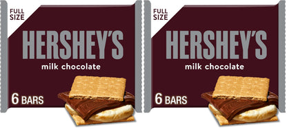 HERSHEY'S Milk Chocolate Candy Bars, 1.55 oz (6 Count)