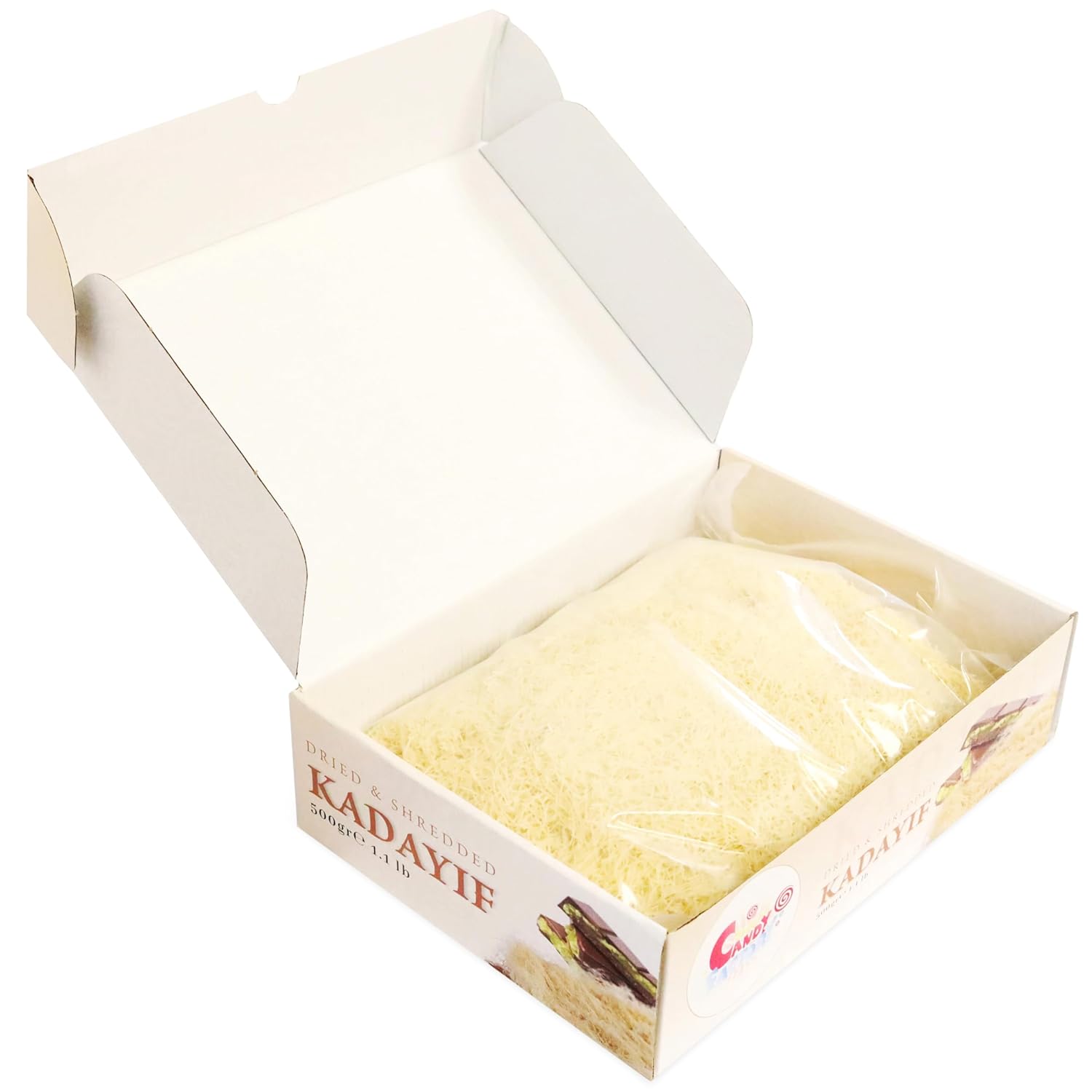 Kataifi Shredded Fillo Dough, Kadayif Shredded for Dubai Chocolate Filling, Katifi for Dubai Chocolate Bar, Knafeh Phyllo Dough, Kunafa 500g (17.6 oz- Single Pack)