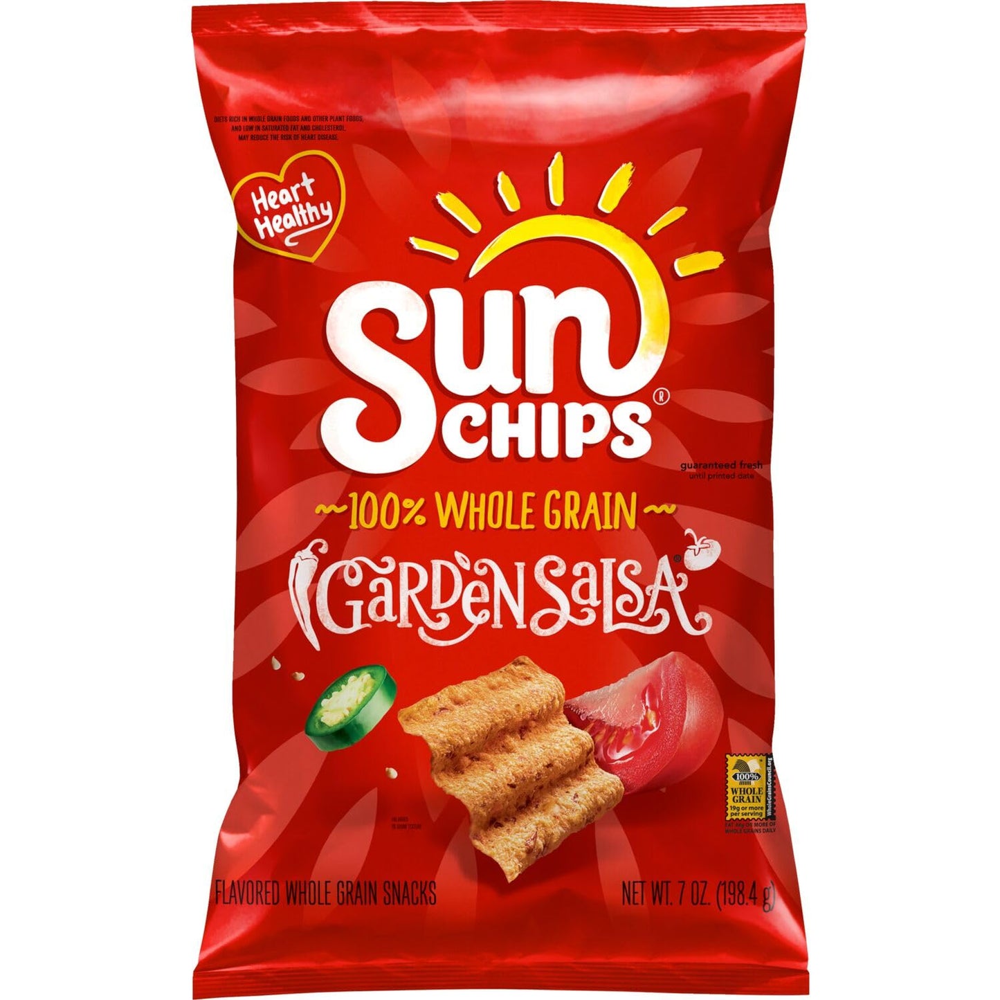 SunChips 100% Whole Grain Chips, Harvest Cheddar, 1 oz Bags, Pack of 40, No Artificial Flavors, Colors