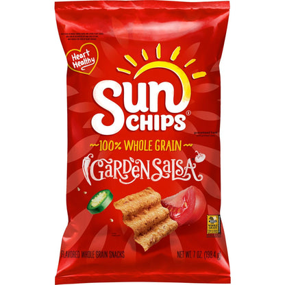 SunChips 100% Whole Grain Chips, Harvest Cheddar, 1 oz Bags, Pack of 40, No Artificial Flavors, Colors