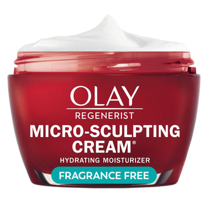 Olay Face Moisturizer, Regenerist Micro-Sculpting Cream for Women, Fragrance-Free - Anti-Aging, Anti-Wrinkle, Firming Skin Care - Triple Collagen Cream, Peptide, Hyaluronic Acid, Niacinamide, 2.6oz