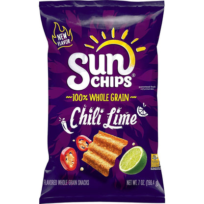 SunChips 100% Whole Grain Chips, Harvest Cheddar, 1 oz Bags, Pack of 40, No Artificial Flavors, Colors