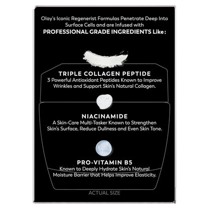 Olay Face Moisturizer, Regenerist Micro-Sculpting Cream for Women, Fragrance-Free - Anti-Aging, Anti-Wrinkle, Firming Skin Care - Triple Collagen Cream, Peptide, Hyaluronic Acid, Niacinamide, 2.6oz