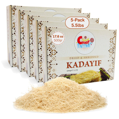 Kataifi Shredded Fillo Dough, Kadayif Shredded for Dubai Chocolate Filling, Katifi for Dubai Chocolate Bar, Knafeh Phyllo Dough, Kunafa 500g (17.6 oz- Single Pack)