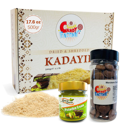 Kataifi Shredded Fillo Dough, Kadayif Shredded for Dubai Chocolate Filling, Katifi for Dubai Chocolate Bar, Knafeh Phyllo Dough, Kunafa 500g (17.6 oz- Single Pack)