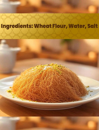 Kataifi Shredded Fillo Dough, Kadayif Shredded for Dubai Chocolate Filling, Katifi for Dubai Chocolate Bar, Knafeh Phyllo Dough, Kunafa 500g (17.6 oz- Single Pack)