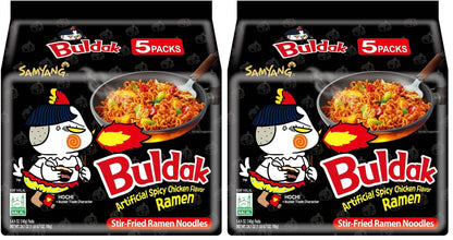Samyang Buldak Spicy Ramen, Hot Chicken Ramen, Korean Stir-Fried Instant Noodle, Original, 1 Bag with 5 Pack