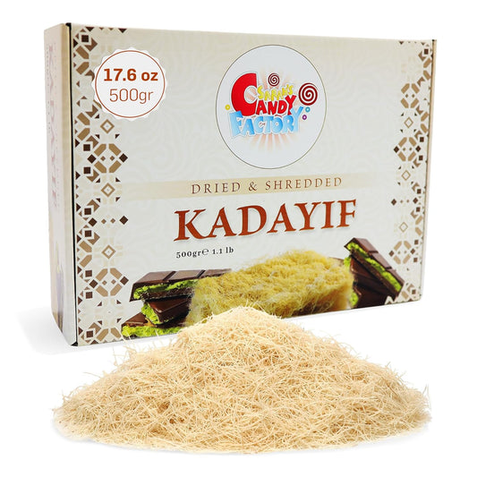 Kataifi Shredded Fillo Dough, Kadayif Shredded for Dubai Chocolate Filling, Katifi for Dubai Chocolate Bar, Knafeh Phyllo Dough, Kunafa 500g (17.6 oz- Single Pack)