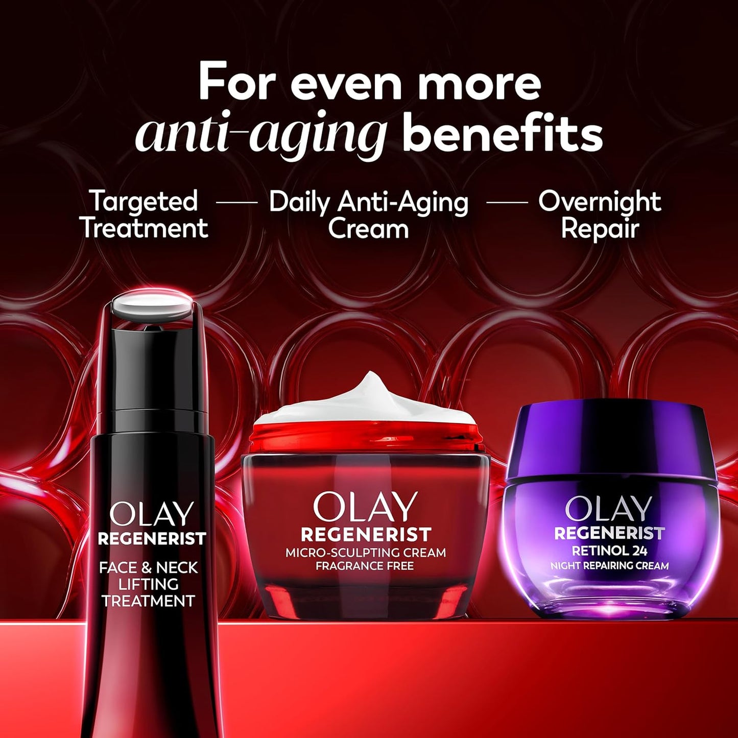 Olay Face Moisturizer, Regenerist Micro-Sculpting Cream for Women, Fragrance-Free - Anti-Aging, Anti-Wrinkle, Firming Skin Care - Triple Collagen Cream, Peptide, Hyaluronic Acid, Niacinamide, 2.6oz