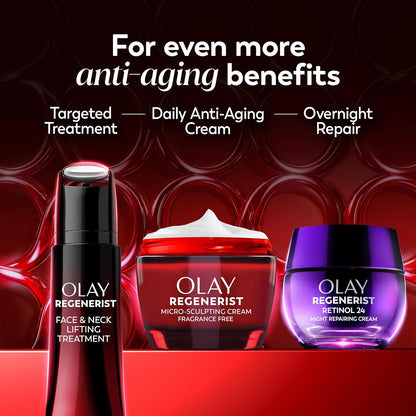 Olay Face Moisturizer, Regenerist Micro-Sculpting Cream for Women, Fragrance-Free - Anti-Aging, Anti-Wrinkle, Firming Skin Care - Triple Collagen Cream, Peptide, Hyaluronic Acid, Niacinamide, 2.6oz