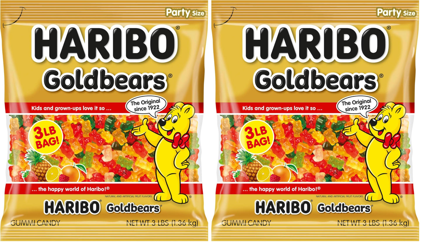 HARIBO Goldbears, Gummi Candy, 3 lb Bag, Assorted Flavors