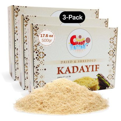 Kataifi Shredded Fillo Dough, Kadayif Shredded for Dubai Chocolate Filling, Katifi for Dubai Chocolate Bar, Knafeh Phyllo Dough, Kunafa 500g (17.6 oz- Single Pack)