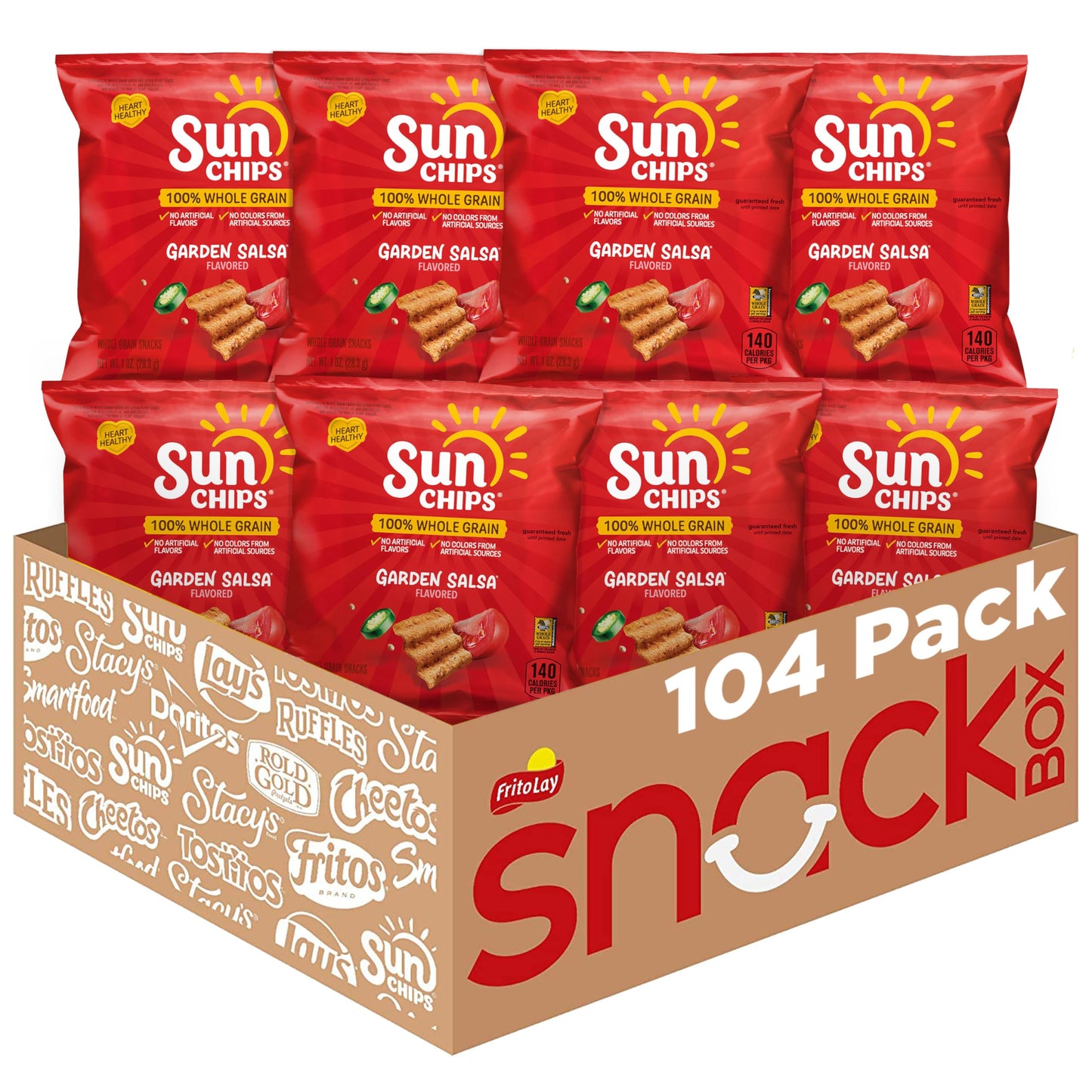 SunChips 100% Whole Grain Chips, Harvest Cheddar, 1 oz Bags, Pack of 40, No Artificial Flavors, Colors
