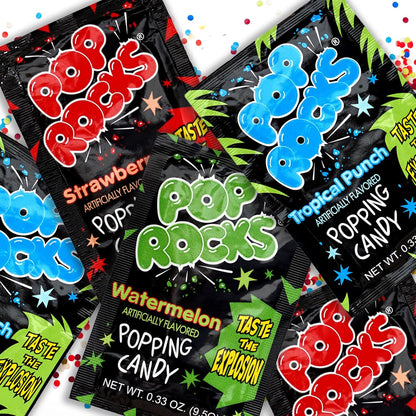 The Hampton Candy Company Pop Rocks Candy 9 Pack, 3 Flavors of Each - Watermelon, Strawberry, Tropical Punch