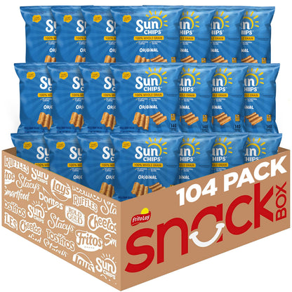 SunChips 100% Whole Grain Chips, Harvest Cheddar, 1 oz Bags, Pack of 40, No Artificial Flavors, Colors