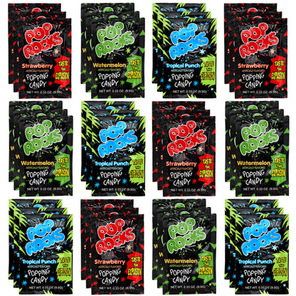 The Hampton Candy Company Pop Rocks Candy 9 Pack, 3 Flavors of Each - Watermelon, Strawberry, Tropical Punch