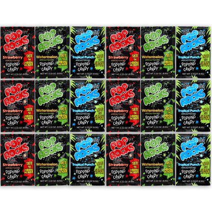 The Hampton Candy Company Pop Rocks Candy 9 Pack, 3 Flavors of Each - Watermelon, Strawberry, Tropical Punch