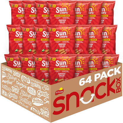 SunChips 100% Whole Grain Chips, Harvest Cheddar, 1 oz Bags, Pack of 40, No Artificial Flavors, Colors