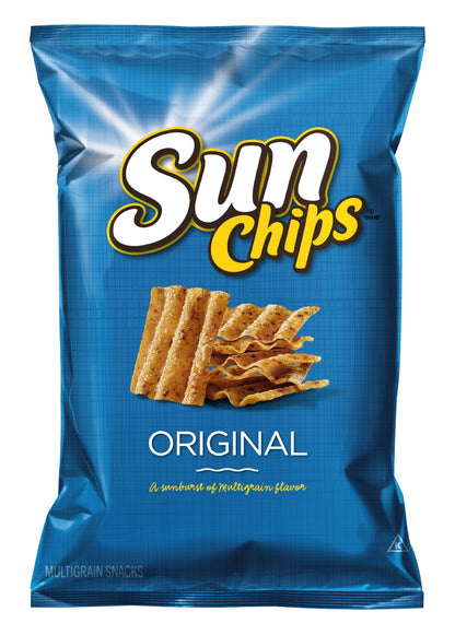 SunChips 100% Whole Grain Chips, Harvest Cheddar, 1 oz Bags, Pack of 40, No Artificial Flavors, Colors